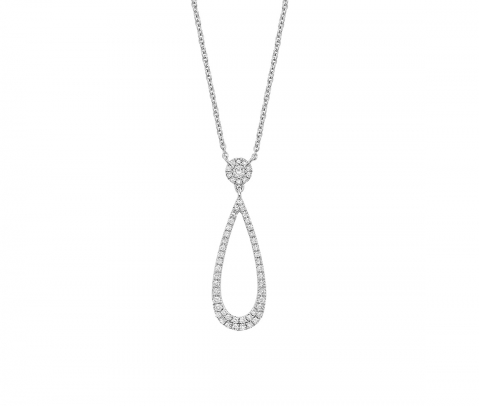 COLLIER EN OR 14K BLANC SERTI DE DIAMANTS - BR 0804DD25 - BIJOUX D'IMPORTATION COLLIER EN OR 14K BLANC SERTI DE DIAMANTS - BR 0804DD25 - BIJOUX D'IMPORTATION
