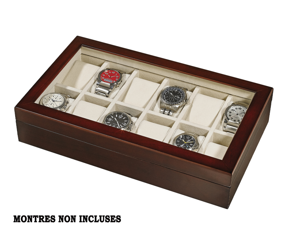 COFFRE POUR 12 MONTRES EN BOIS - JM WD1121 - ALPINE COFFRE POUR 12 MONTRES EN BOIS - JM WD1121 - ALPINE
