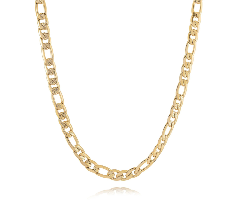 CHAINE EN ACIER/PVD OR TAILLE DIAMANT À MAILLE FIGARO - IG SYN49 - ITALGEM CHAINE EN ACIER/PVD OR TAILLE DIAMANT À MAILLE FIGARO - IG SYN49 - ITALGEM