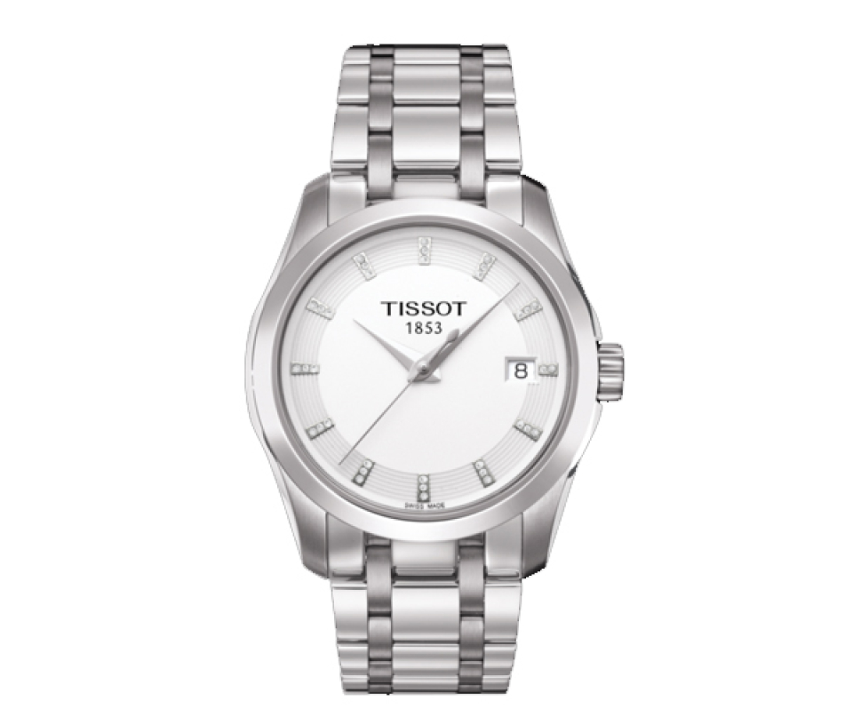 MONTRE TISSOT COUTURIER EN ACIER SAPHIR SERTIE DE DIAMANTS MONTRE TISSOT COUTURIER EN ACIER SAPHIR SERTIE DE DIAMANTS