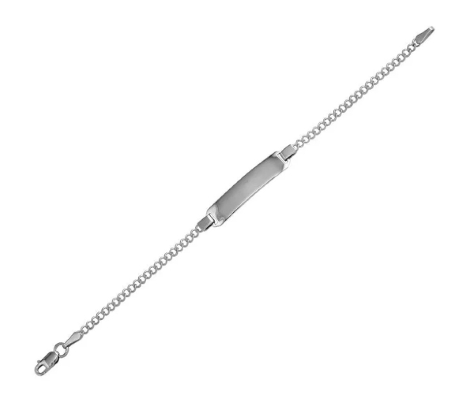 BRACELET D'IDENTITÉ POUR ENFANT EN ARGENT RHODIÉ - SP DIB00028RH - BIJOUX D'IMPORTATION BRACELET D'IDENTITÉ POUR ENFANT EN ARGENT RHODIÉ - SP DIB00028RH - BIJOUX D'IMPORTATION