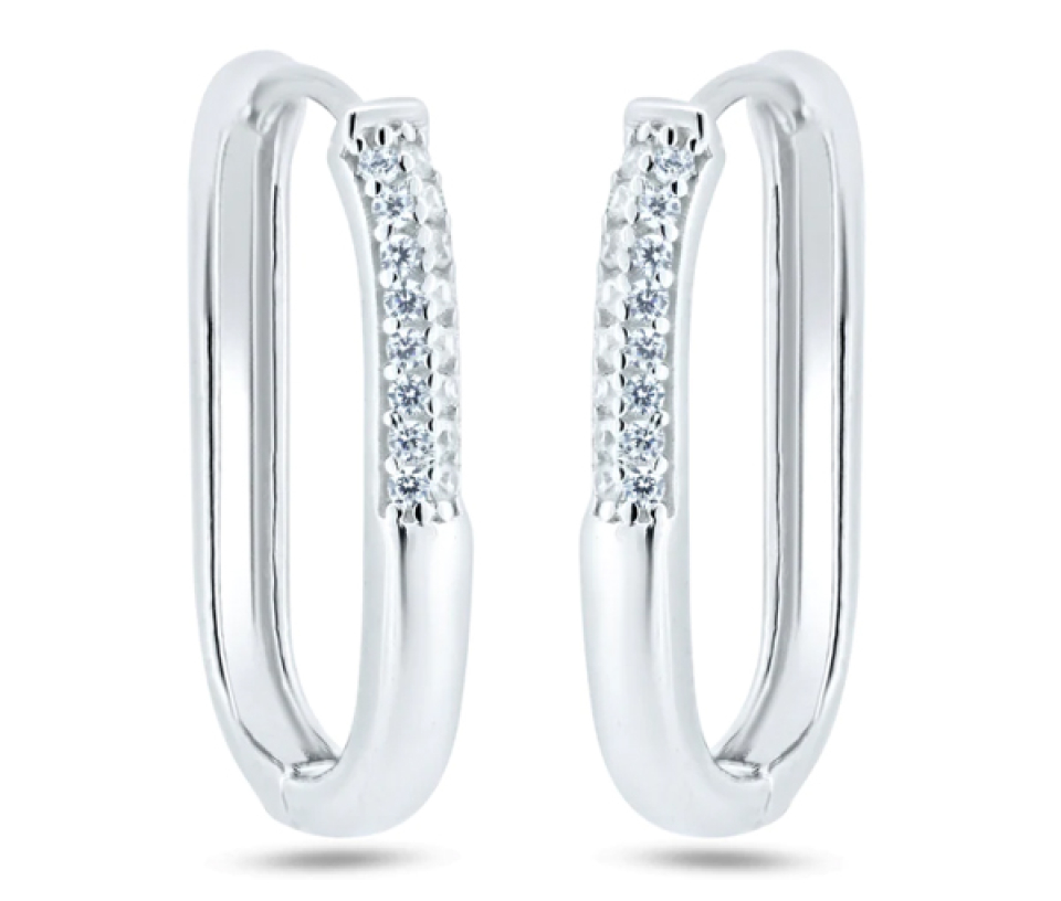 BOUCLES HUGGIES RECTANGLE EN ARGENT RHODIÉ SERTIES DE CUBIQUES ZIRCONIAS - SP GME00124 - BIJOUX D'IMPORTATION BOUCLES HUGGIES RECTANGLE EN ARGENT RHODIÉ SERTIES DE CUBIQUES ZIRCONIAS - SP GME00124 - BIJOUX D'IMPORTATION