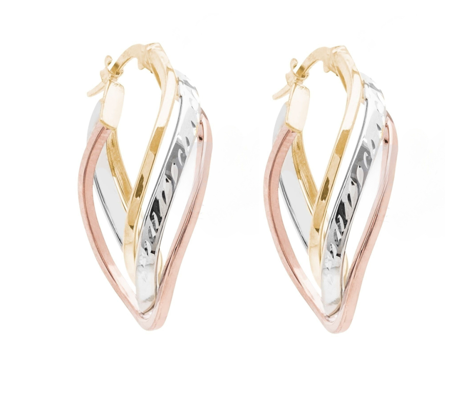 BOUCLES ANNEAUX TWISTÉES EN OR 3 TONS - CB E3TB19420 - CBE BOUCLES ANNEAUX TWISTÉES EN OR 3 TONS - CB E3TB19420 - CBE