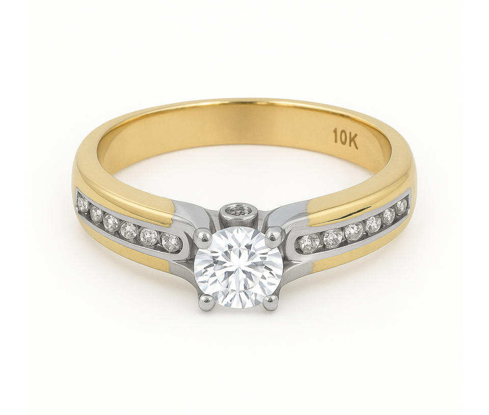 BAGUE EN OR 2 TONS SERTIE DE DIAMANTS - SJ 2474LYW55 - BIJOUTERIE SUISSE INC. BAGUE EN OR 2 TONS SERTIE DE DIAMANTS - SJ 2474LYW55 - BIJOUTERIE SUISSE INC.