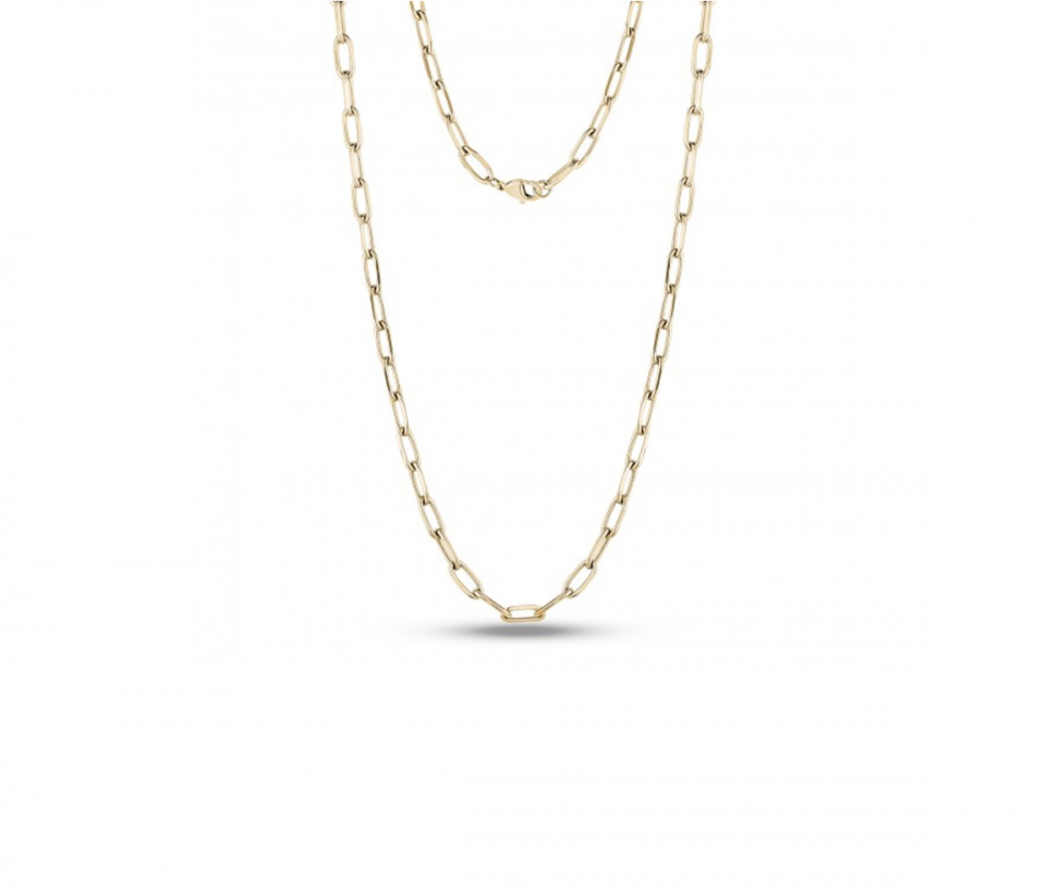 CHAÎNE EN ACIER/PVD OR MAILLE TROMBONE  - AZ SSN103G24 - AREZZO CHAÎNE EN ACIER/PVD OR MAILLE TROMBONE  - AZ SSN103G24 - AREZZO