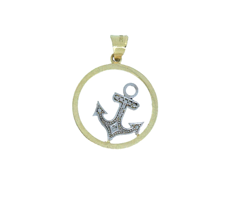 PENDENTIF ANCRE DE BATEAU EN OR 2 TONS - MB PEN30 - BIJOUX D'IMPORTATION PENDENTIF ANCRE DE BATEAU EN OR 2 TONS - MB PEN30 - BIJOUX D'IMPORTATION