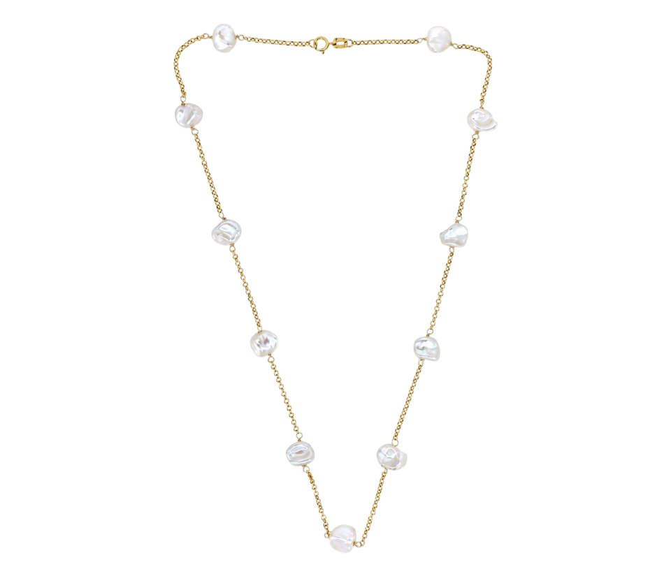 COLLIER PERLE D'EAU DOUCE BLISTER ET CHAINE ROLO COLLIER PERLE D'EAU DOUCE BLISTER ET CHAINE ROLO