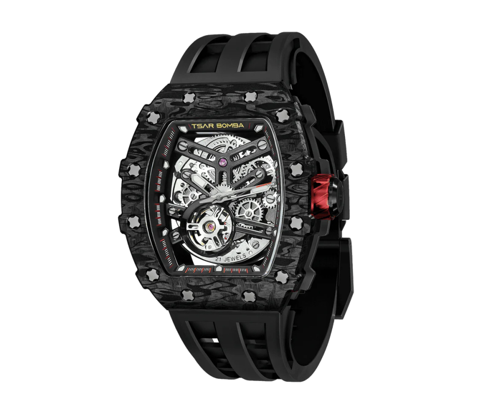 MONTRE TSAR BOMBA AUTOMATIQUE EN ACIER ET FIBRE DE CARBONE - IG TB8208CF38 - TSAR BOMBA MONTRE TSAR BOMBA AUTOMATIQUE EN ACIER ET FIBRE DE CARBONE - IG TB8208CF38 - TSAR BOMBA