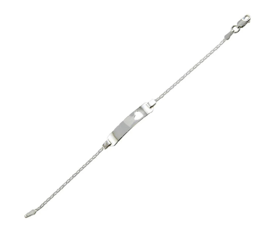 BRACELET D'IDENTITÉ AVEC COEUR AJOURÉ POUR ENFANT EN ARGENT RHODIÉ - SP DIB00043RH - BIJOUX D'IMPORTATION BRACELET D'IDENTITÉ AVEC COEUR AJOURÉ POUR ENFANT EN ARGENT RHODIÉ - SP DIB00043RH - BIJOUX D'IMPORTATION