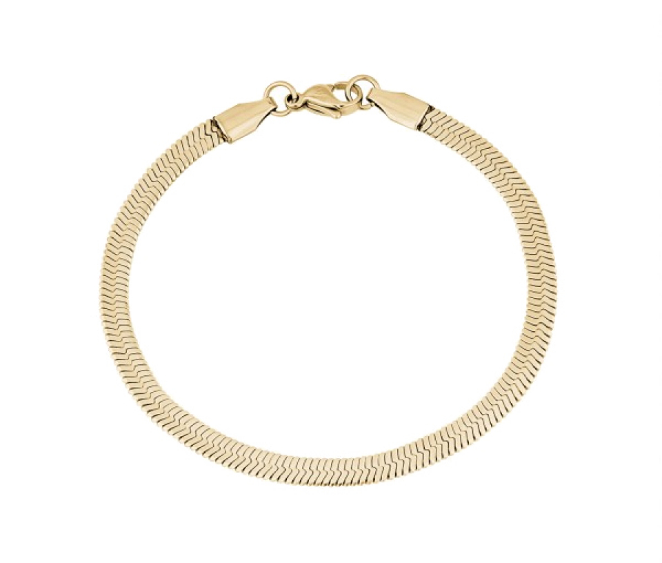 BRACELET CHEVRON EN ACIER/PVD OR - AZ ZWB26 7 - AREZZO BRACELET CHEVRON EN ACIER/PVD OR - AZ ZWB26 7 - AREZZO