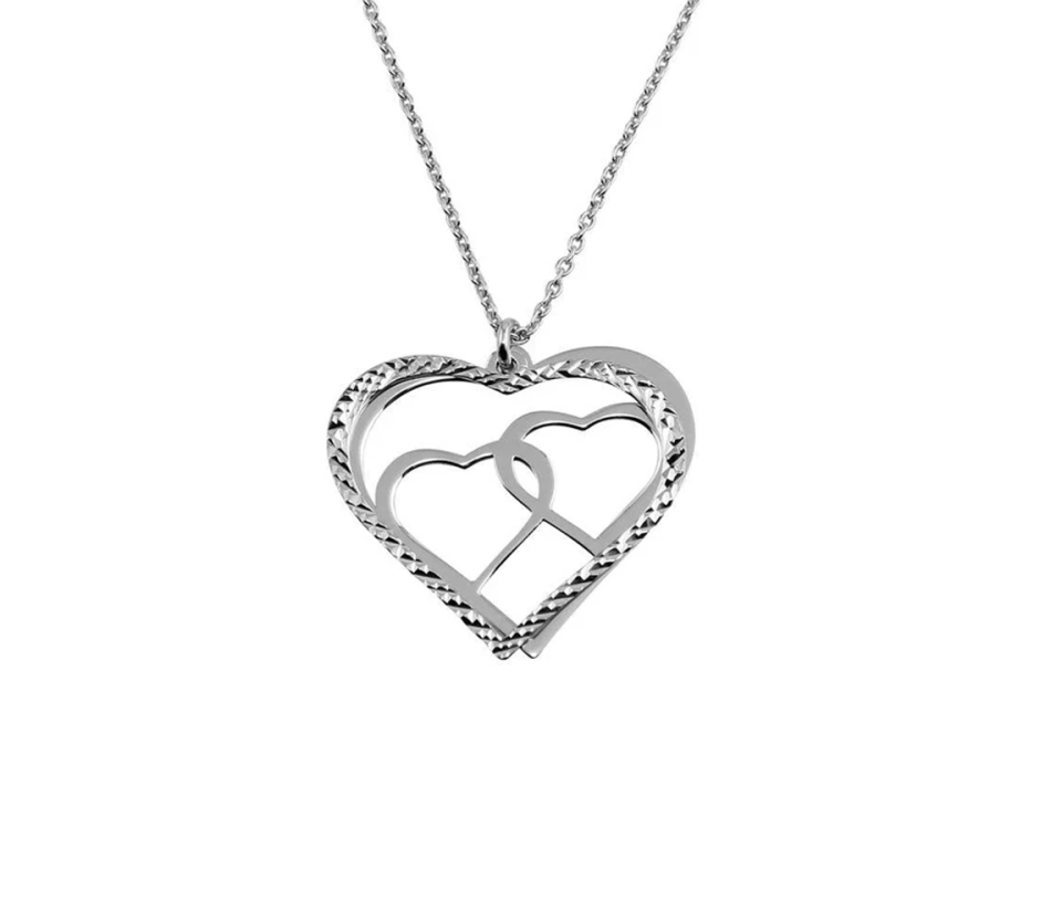 PENDENTIF DOUBLE COEUR AJOURÉ EN ARGENT RHODIÉ TAILLÉ DIAMANT - SP SOP00021 - BIJOUX D'IMPORTATION PENDENTIF DOUBLE COEUR AJOURÉ EN ARGENT RHODIÉ TAILLÉ DIAMANT - SP SOP00021 - BIJOUX D'IMPORTATION