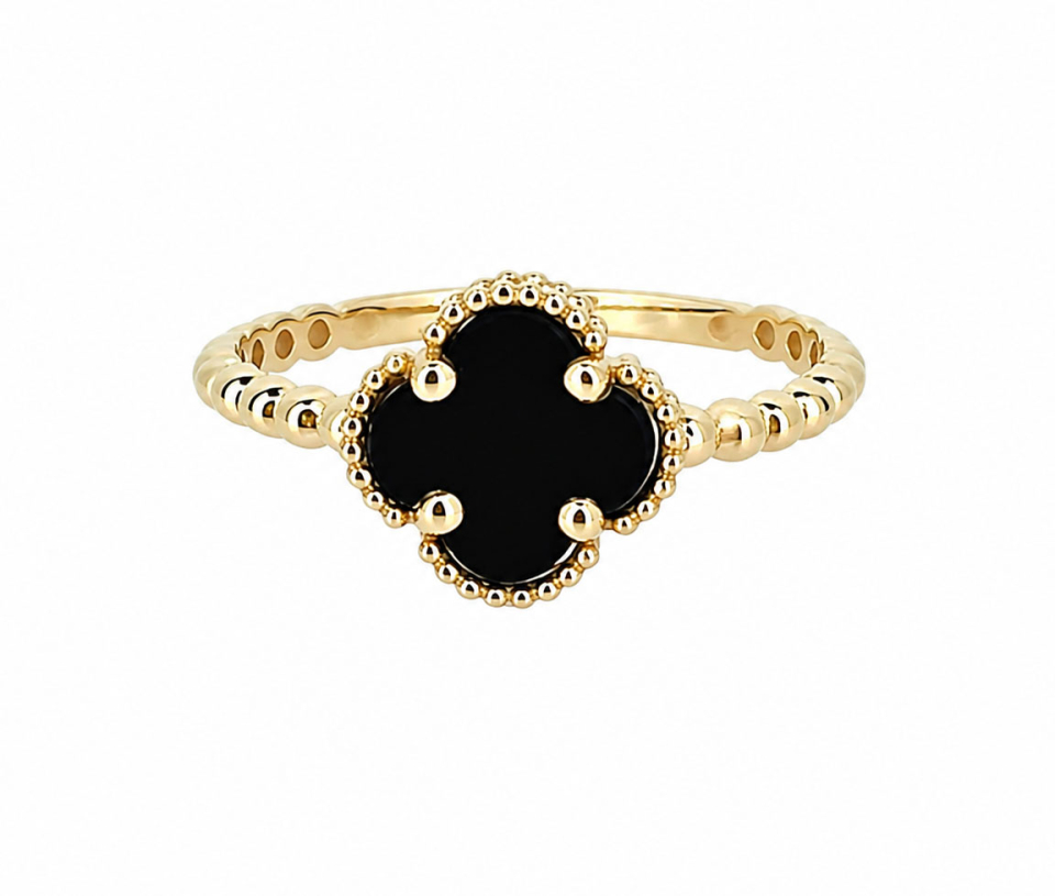 BAGUE TRÈFLE AVEC ONYX BAGUE TRÈFLE AVEC ONYX