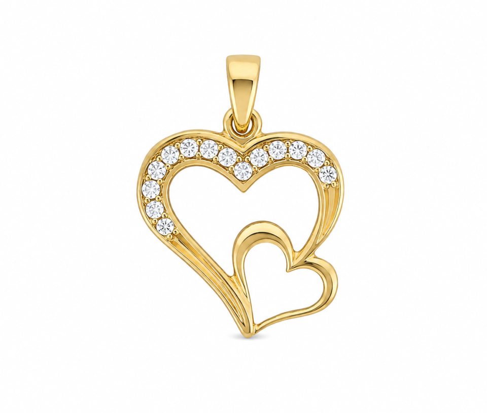 PENDENTIF DOUBLE COEUR AJOURÉ PENDENTIF DOUBLE COEUR AJOURÉ