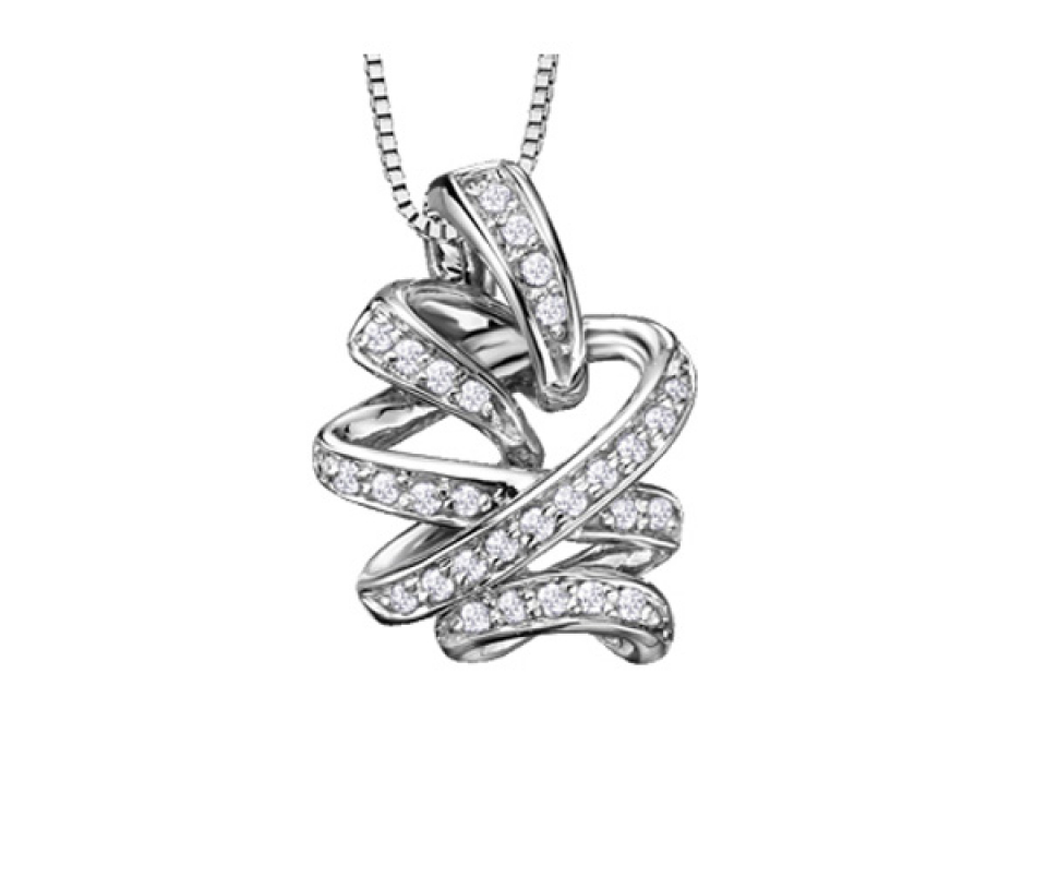 PENDENTIF EN OR 10K BLANC SERTI DE DIAMANTS - CR DD2405 - BIJOUX CANADIEN PENDENTIF EN OR 10K BLANC SERTI DE DIAMANTS - CR DD2405 - BIJOUX CANADIEN