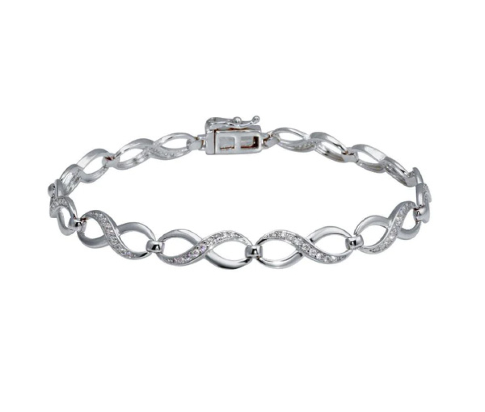 BRACELET SIGNE INFINI EN ARGENT RHODIÉ SERTI DE CUBIQUES ZIRCONIAS - SP GMB00104RH - BIJOUX D'IMPORTATION BRACELET SIGNE INFINI EN ARGENT RHODIÉ SERTI DE CUBIQUES ZIRCONIAS - SP GMB00104RH - BIJOUX D'IMPORTATION