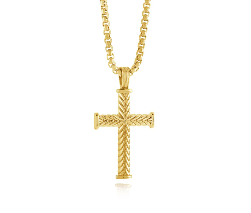 PENDENTIF CROIX EN ACIER AVEC CHAINE - IG SC184GO - ITALGEM PENDENTIF CROIX EN ACIER AVEC CHAINE - IG SC184GO - ITALGEM