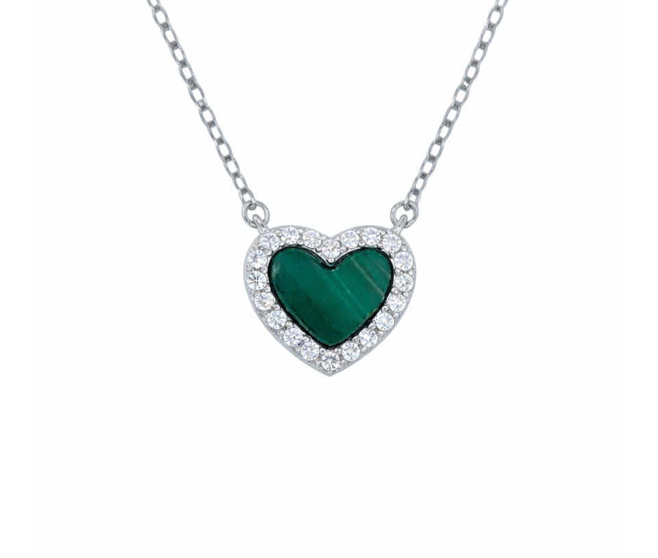 COLLIER COEUR MALACHITE OU NACRE COLLIER COEUR MALACHITE OU NACRE