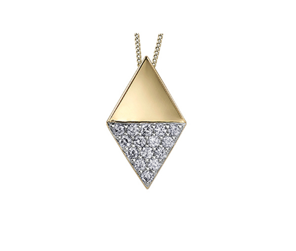 PENDENTIF LOSANGE EN OR 10K SERTI DE DIAMANTS - CR DD7983Y - BIJOUX CANADIEN PENDENTIF LOSANGE EN OR 10K SERTI DE DIAMANTS - CR DD7983Y - BIJOUX CANADIEN