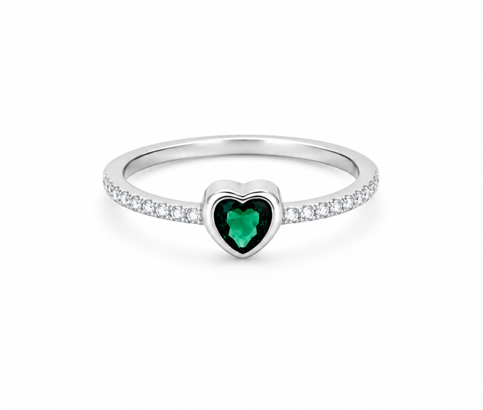 BAGUE COEUR AVEC CZ DE COULEURS VARIÉES BAGUE COEUR AVEC CZ DE COULEURS VARIÉES