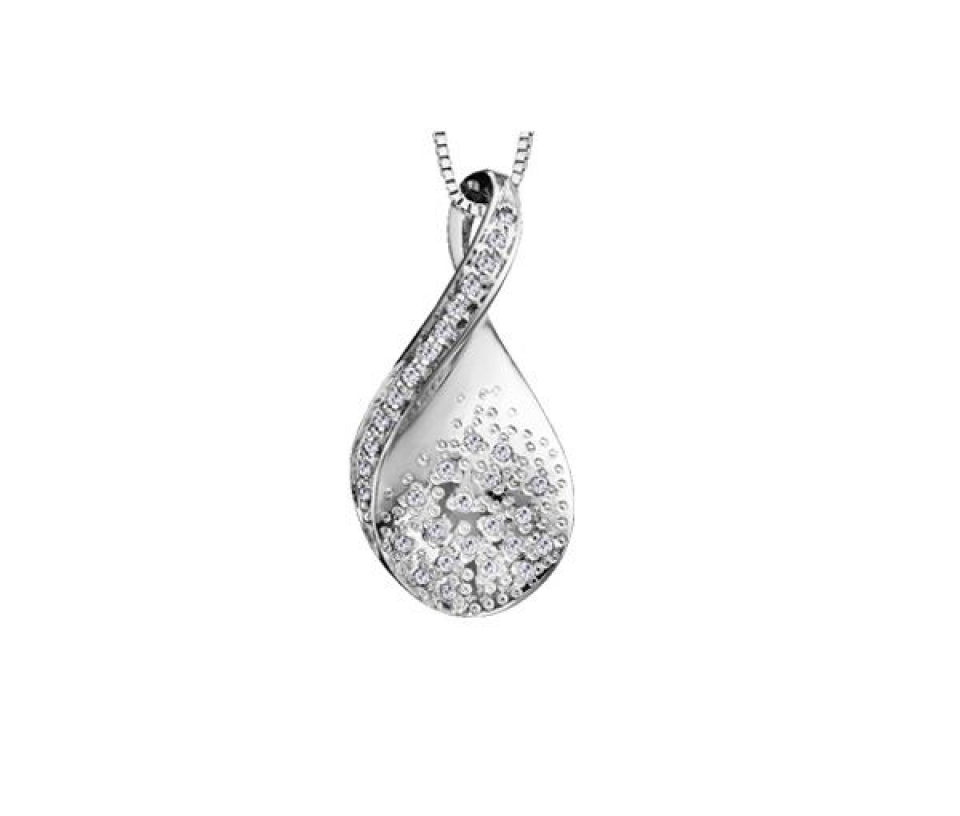 PENDENTIF EN OR 10K BLANC SERTI DE DIAMANTS - CR DD2386 - BIJOUX CANADIEN PENDENTIF EN OR 10K BLANC SERTI DE DIAMANTS - CR DD2386 - BIJOUX CANADIEN