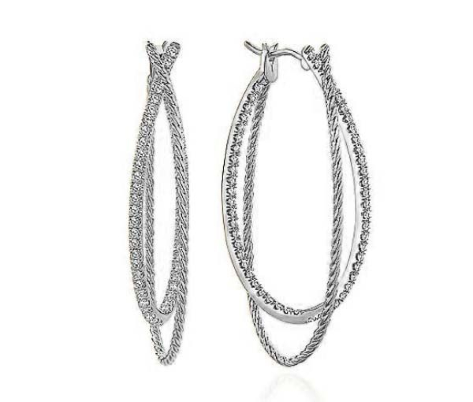 BOUCLES EN OR BLANC SERTIES DE DIAMANTS - GC EG13188W45 - GABRIEL&CO BOUCLES EN OR BLANC SERTIES DE DIAMANTS - GC EG13188W45 - GABRIEL&CO