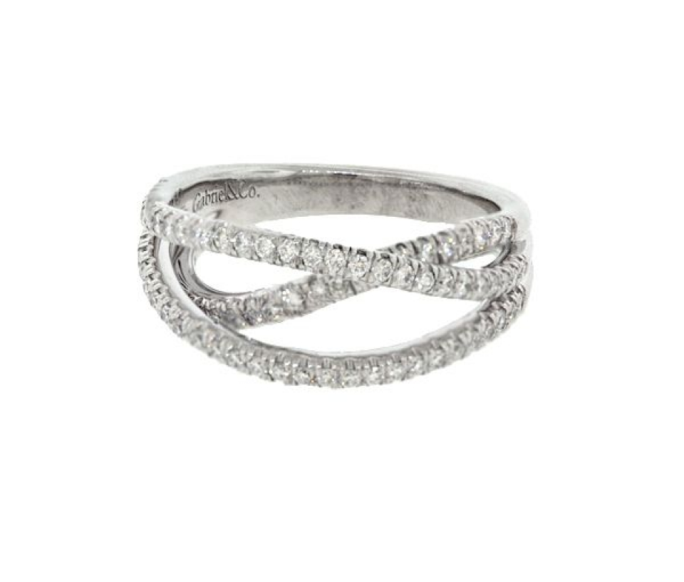 BAGUE EN OR 14K BLANC SERTIE DE DIAMANTS - GC ER10204W56 - GABRIEL&CO BAGUE EN OR 14K BLANC SERTIE DE DIAMANTS - GC ER10204W56 - GABRIEL&CO