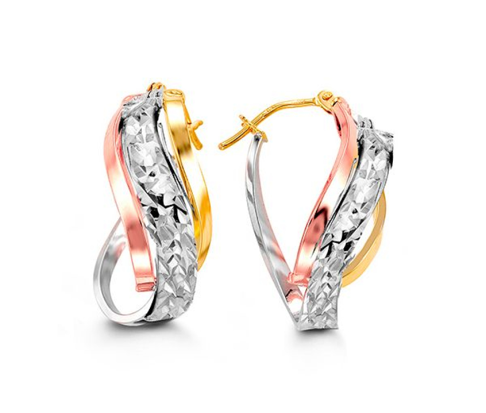 BOUCLES ANNEAUX EN OR 10K 3TONS - SY 1009B - BIJOUX D'IMPORTATION BOUCLES ANNEAUX EN OR 10K 3TONS - SY 1009B - BIJOUX D'IMPORTATION