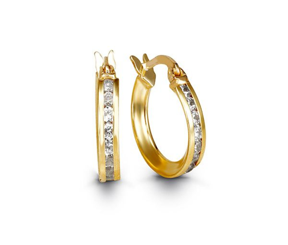 BOUCLES ANNEAUX 10K CZ 2.25MM 12.8MM - SY 1081 - BIJOUX D'IMPORTATION BOUCLES ANNEAUX 10K CZ 2.25MM 12.8MM - SY 1081 - BIJOUX D'IMPORTATION