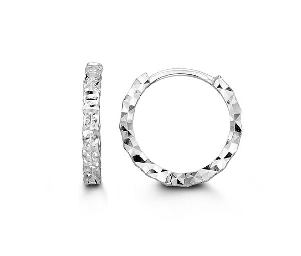 BOUCLES HUGGIES EN OR 10K BLANC TAILLÉES DIAMANT - SY 6010 - BIJOUX D'IMPORTATION BOUCLES HUGGIES EN OR 10K BLANC TAILLÉES DIAMANT - SY 6010 - BIJOUX D'IMPORTATION