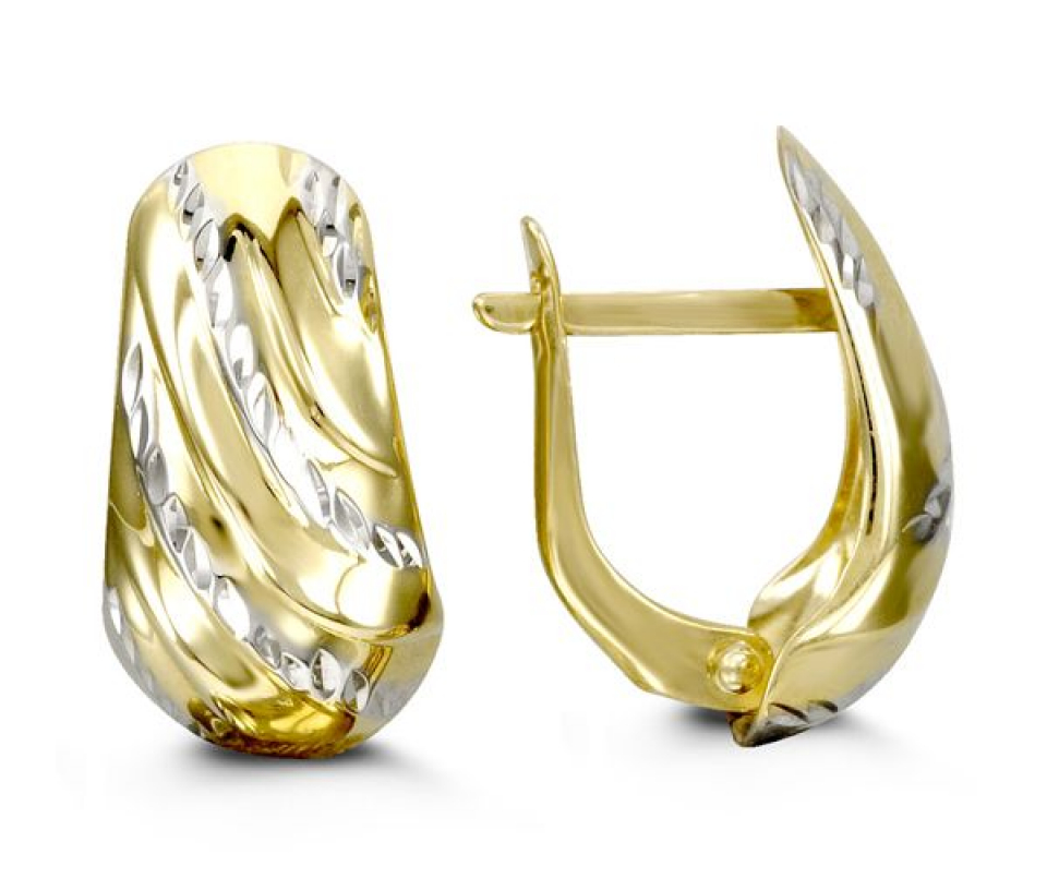 BOUCLES EN OR 2 TONS - SY 6090 - BIJOUX D'IMPORTATION BOUCLES EN OR 2 TONS - SY 6090 - BIJOUX D'IMPORTATION