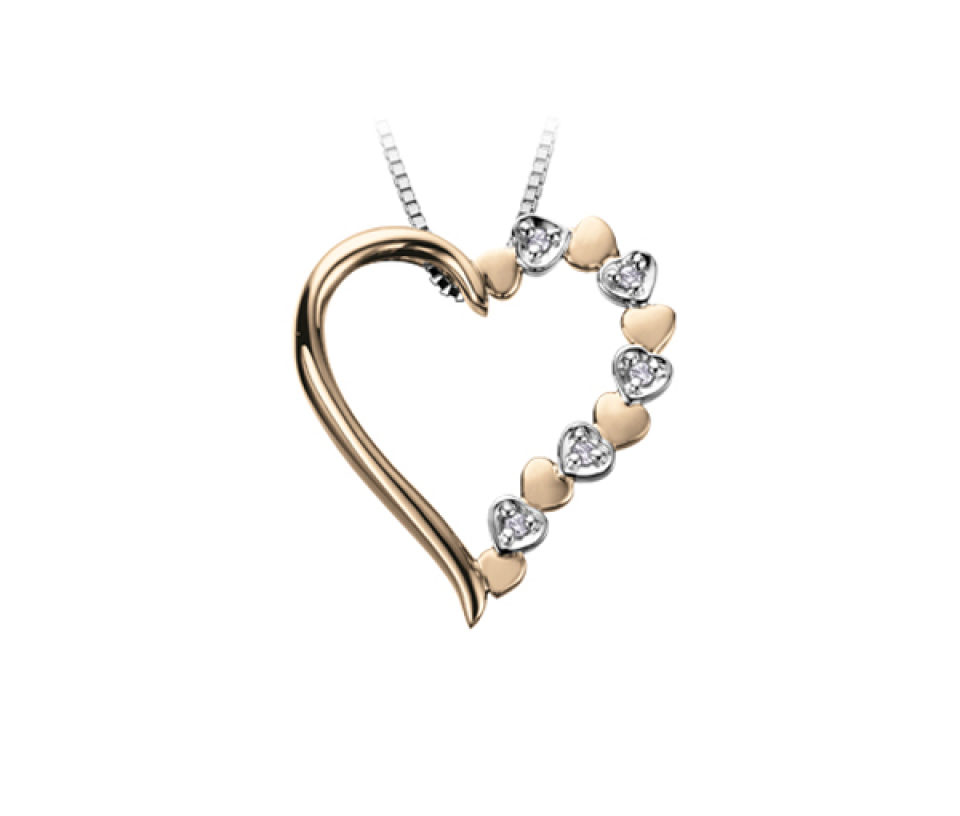 PENDENTIF COEUR EN OR 2 TONS SERTI DE DIAMANTS - CR DD2310Y - BIJOUX CANADIEN PENDENTIF COEUR EN OR 2 TONS SERTI DE DIAMANTS - CR DD2310Y - BIJOUX CANADIEN