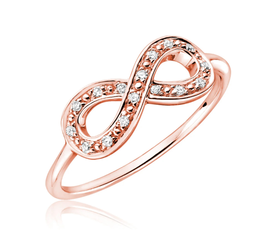 BAGUE INFINI EN OR 10K SERTIE DE DIAMANTS BAGUE INFINI EN OR 10K SERTIE DE DIAMANTS