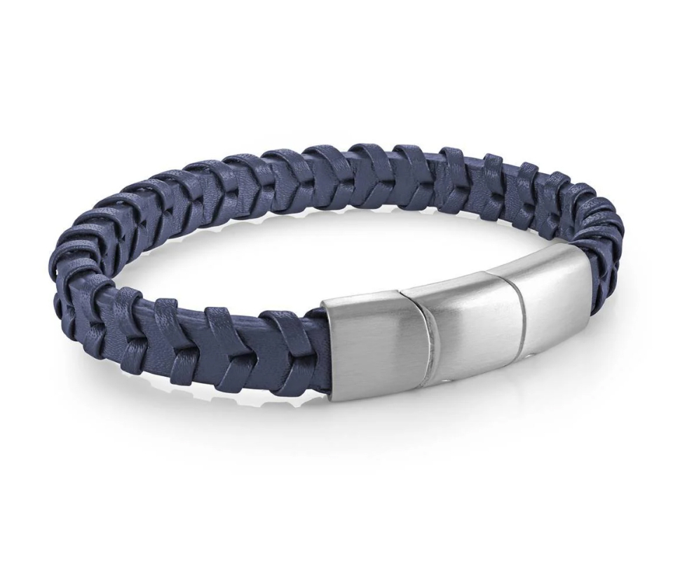 BRACELET EN CUIR TRESSÉ ET ACIER BRACELET EN CUIR TRESSÉ ET ACIER