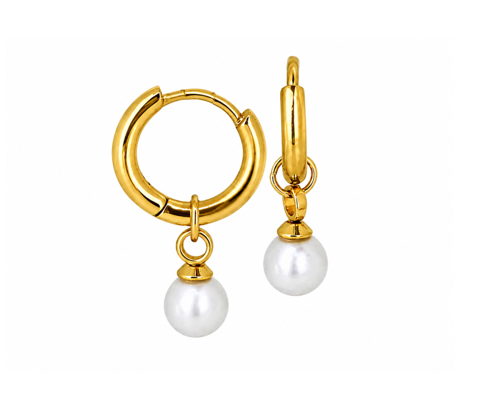 BOUCLES HUGGIES AVEC PERLES BOUCLES HUGGIES AVEC PERLES