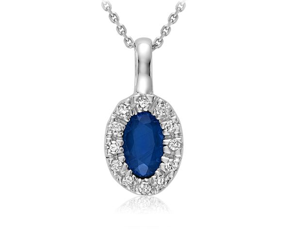 PENDENTIF 10K 0,03 DIAMANT 0.33 SAPHIR - BR 09041001 BS - R.N.B.