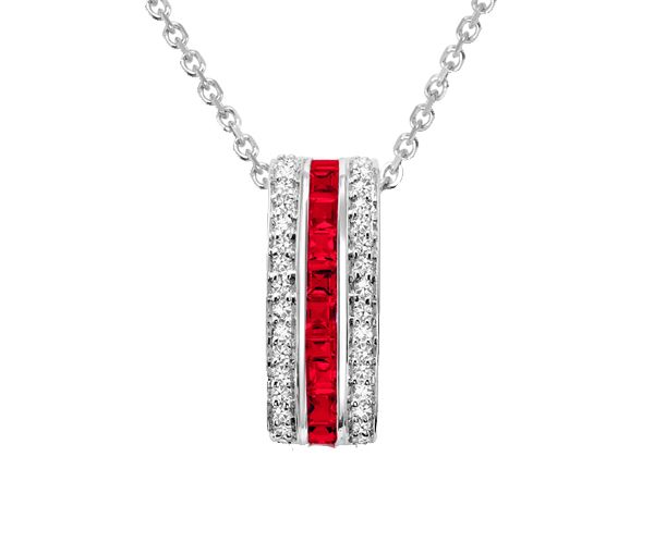 PENDENTIF10K 0,03CT DIAMANT 0.33CT RUBIS - BR 090410250RU - Bijoux d'importation