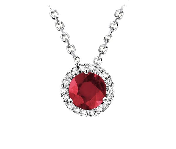 PENDENTIF10K 0,08CT DIAMANT 0.47CT RUBIS - BR 0904MCI RU - FAIT AU CANADA