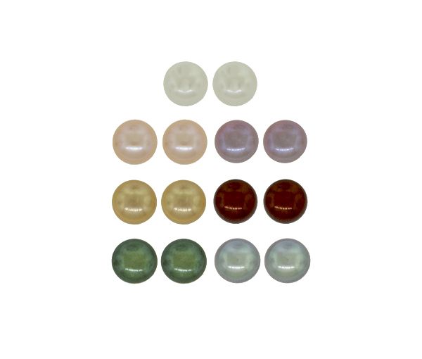 7X BOUCLES ARG P. EAU DOUCE TEINTÉES 9MM - CG EF55261M - PERLE D'IMPORTATION