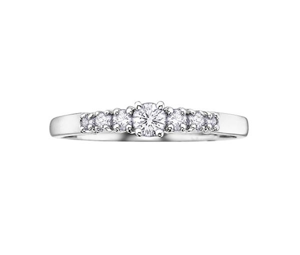 BAGUE EN OR BLANC SERTIE DE DIAMANTS - CR DD1843 - BIJOUX CANADIEN