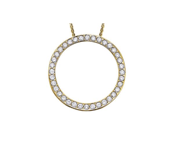 PENDENTIF CERCLE DE VIE EN OR 10K SERTI DE DIAMANTS - CR DD1937 - BIJOUX CANADIEN