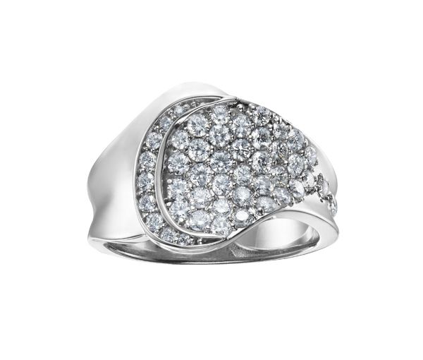 BAGUE EN OR BLANC SERTIE DE DIAMANTS - CR DD2519 - BIJOUX CANADIEN
