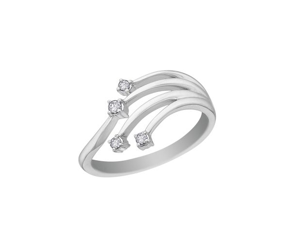 BAGUE EN OR 10K BLANC SERTIE DE DIAMANTS - CR DX222W - BIJOUX CANADIEN