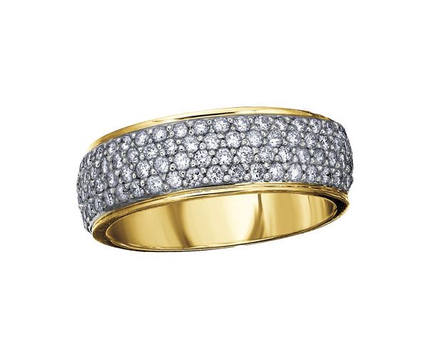 JONC ÉTERNITÉ EN OR 14K 2 TONS SERTI DE DIAMANTS - CR DX460Y 200 - BIJOUX CANADIEN