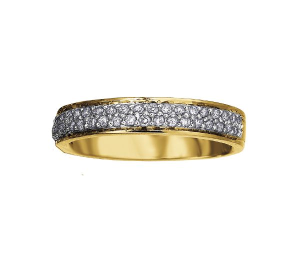 JONC ÉTERNITÉ EN OR 14K 2 TONS SERTI DE DIAMANTS - CR DX460Y33 - BIJOUX CANADIEN