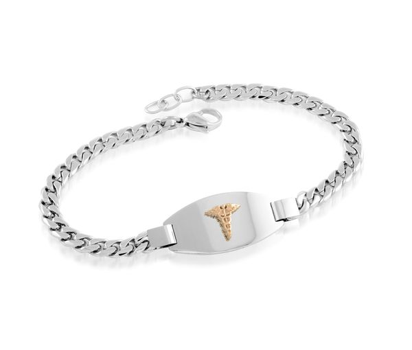 BRACELET MÉDICAL EN ACIER À MAILLE GOURMETTE - IG SMAB18 - ITALGEM