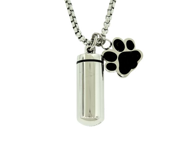 PENDENTIF URNE/CENDRE ACIER/PVD NOIR 18 - IG SU8 - ITALGEM