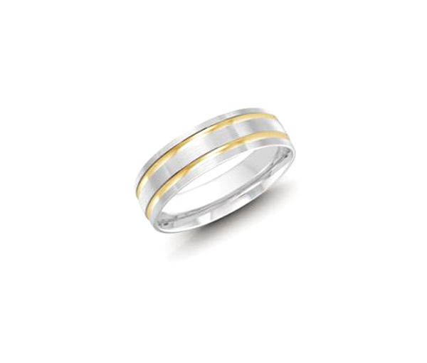 JONC EN OR 10K 2 TONS CONFORT FIT 2 LIGNES - ML JM393/6G - MALO 