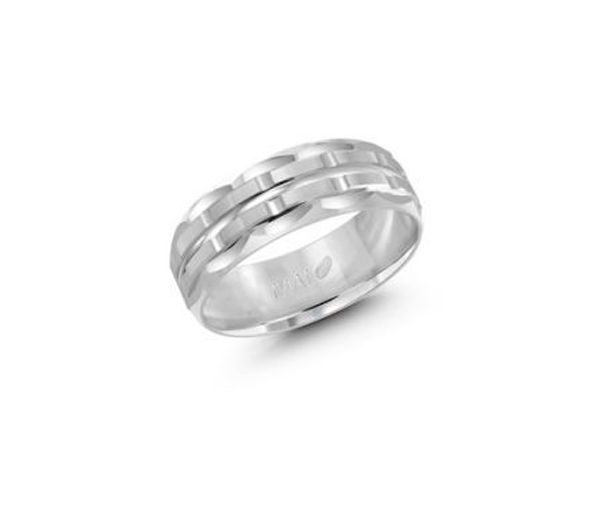 JONC POUR HOMME EN OR 10K BLANC TAILLE DIAMANT CONFORT - ML JM931 8W10 - MALO 