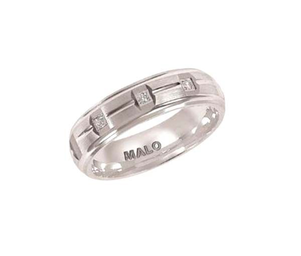 JONC POUR HOMME EN OR 10K SERTI DE DIAMANTS CONFORT - ML JMD832/6W - MALO 