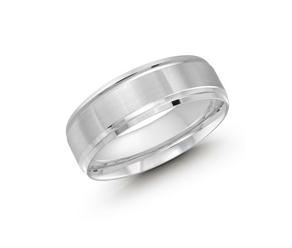JONC HOMME EN OR 10K BLANC 6MM DE LARGEUR - ML LUX411/6W - MALO 